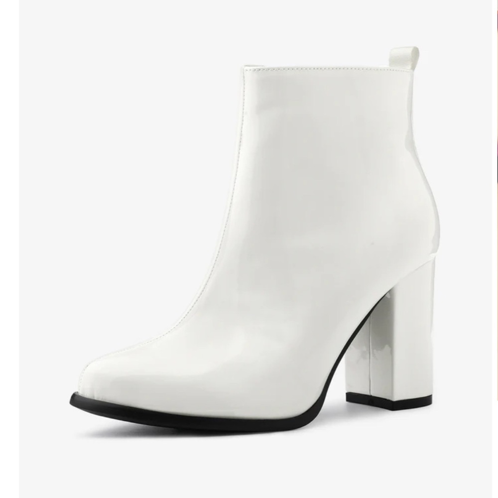 Allegra K Women's White Ankle Boots